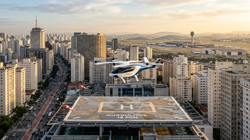 eVTOL pode ligar São Paulo ao Aeroporto de Guarulhos em cerca de 12 minutos: o que muda para a cidade